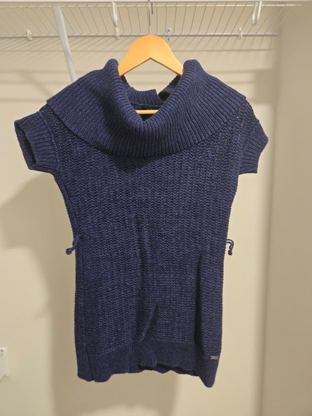 GUESS Navy Cowl Neck Knit Sweater Tunic Size S